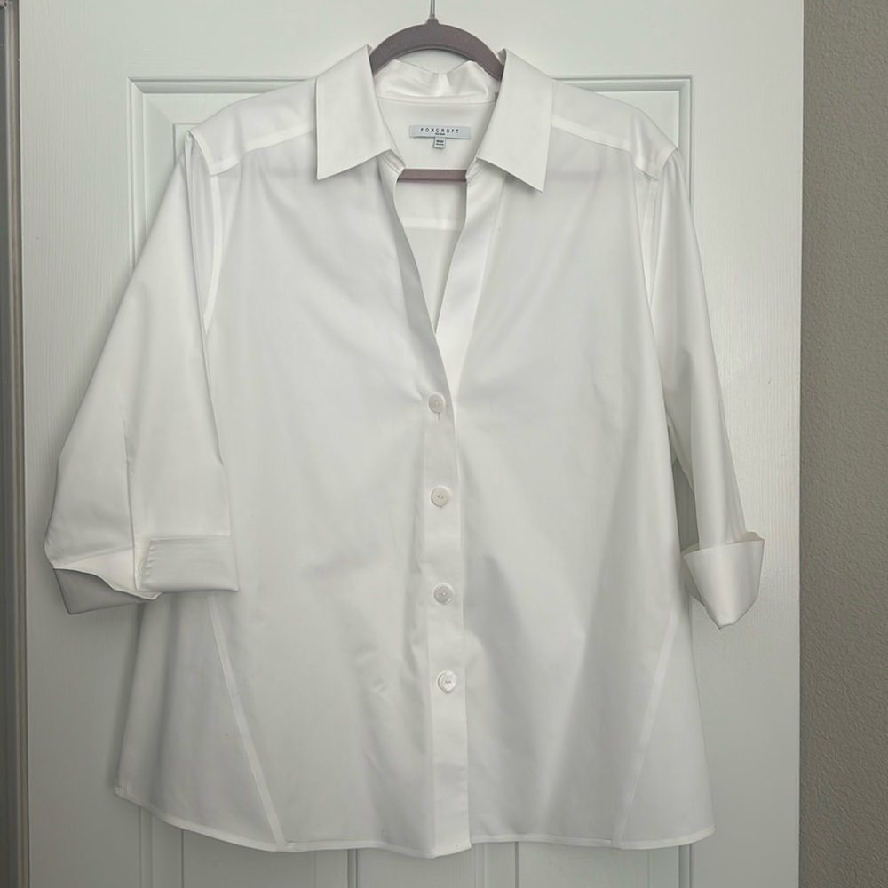 Foxcroft Women’s white Oxford shirt 18W